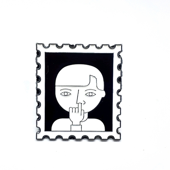 Funny guy picking nose enamel pin nose picker - Picture 1 of 2